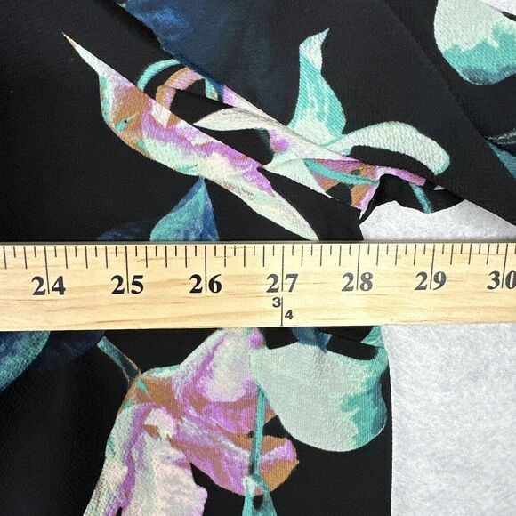 Catherines Calla Lily Blouse‎ Top Plus Size 2X (22/24W) Black Floral 3/4 Sleeve - Picture 11 of 15